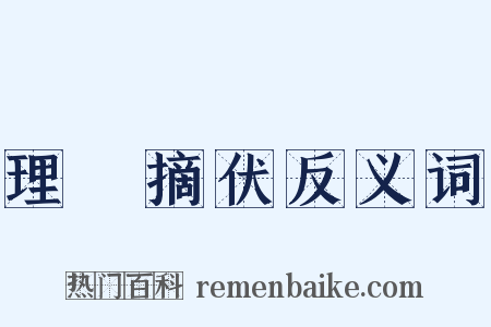 理寃摘伏反义词是什么意思的图片